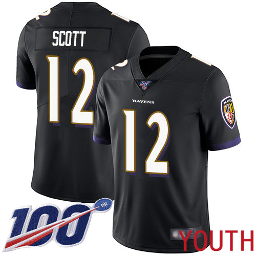 Baltimore Ravens Limited Black Youth Jaleel Scott Alternate Jersey NFL Football 12 100th Season Vapor Untouchable
